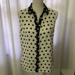 The Limited- Black & White polka dotted blouse